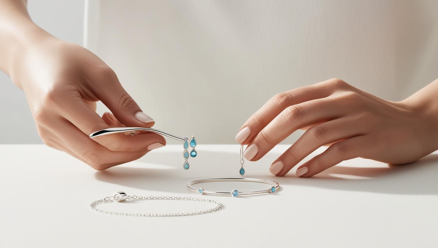 photo of jewellery caring and cleaning aquamarine jewellery