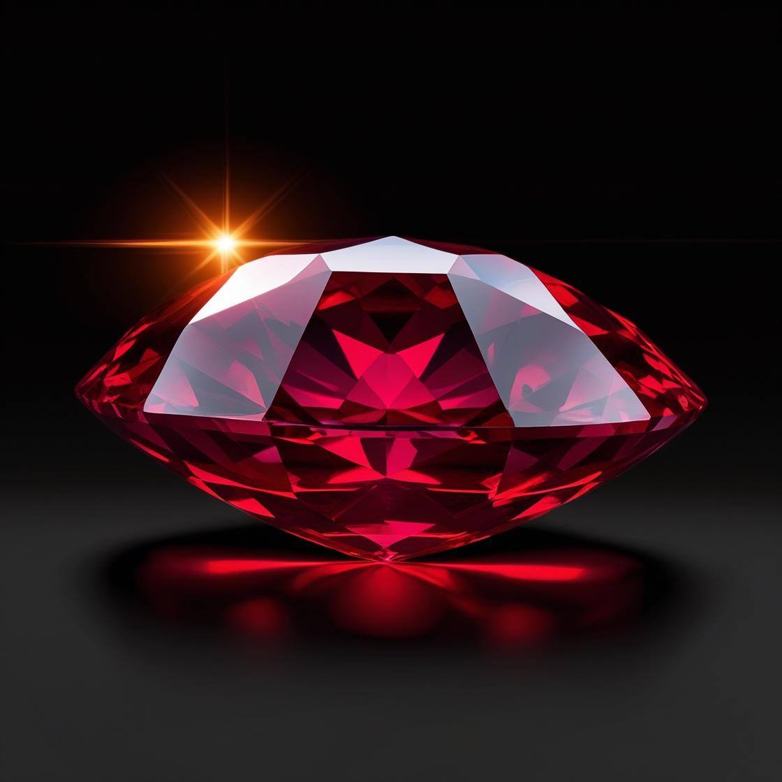 round shape brilliant cut ruby stone in dark background