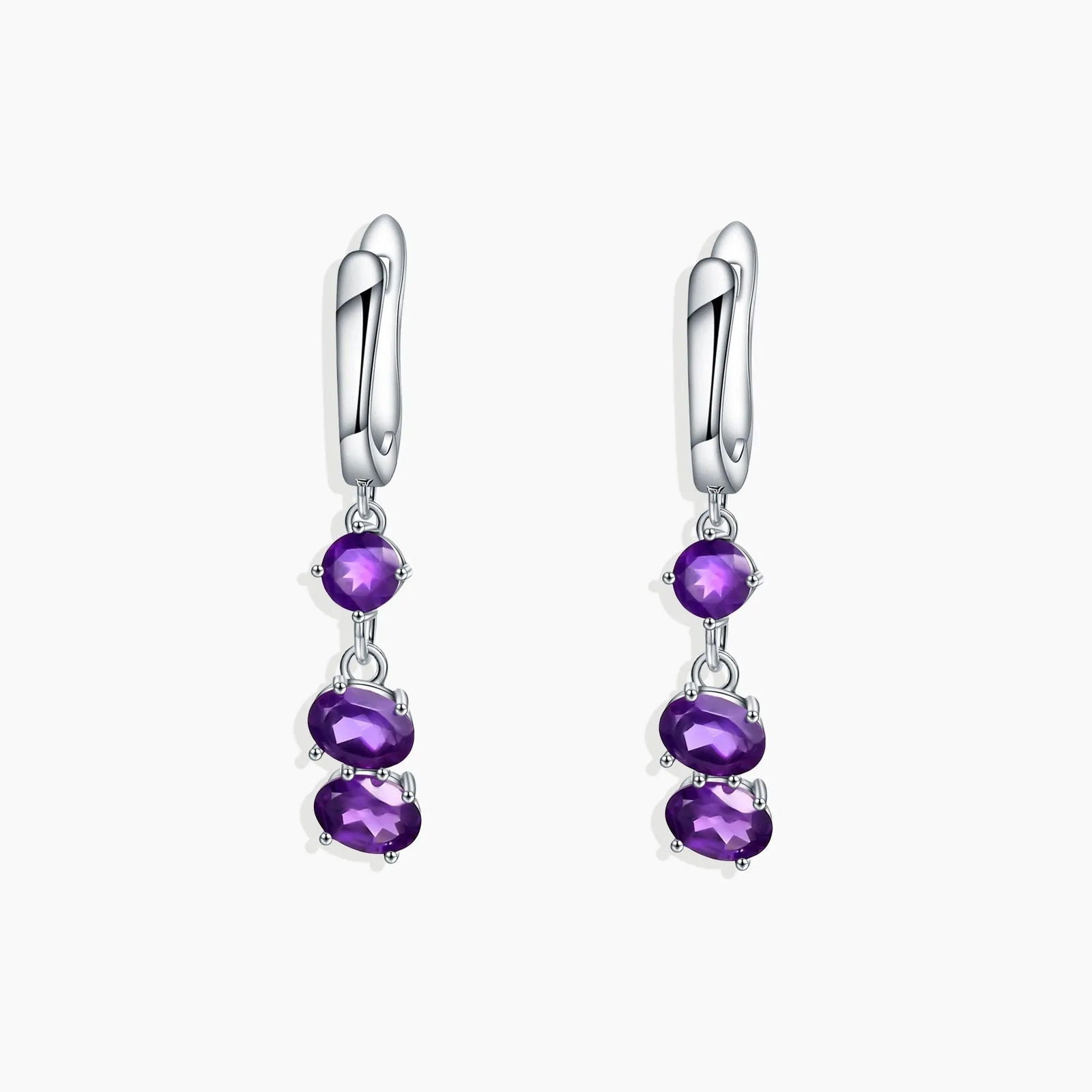 Amethyst Drop, Dangling & Designer Earrings | February Birthstone in Sterling Silver - Irosk Australia