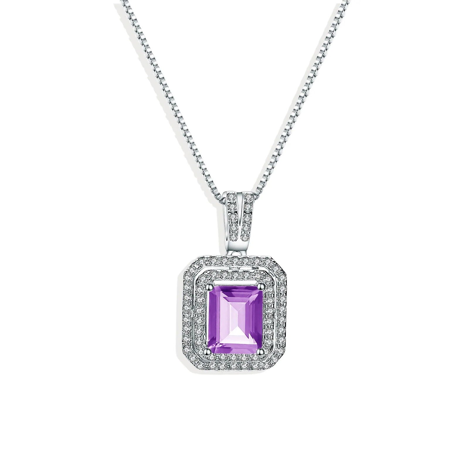 amethyst necklace in silver