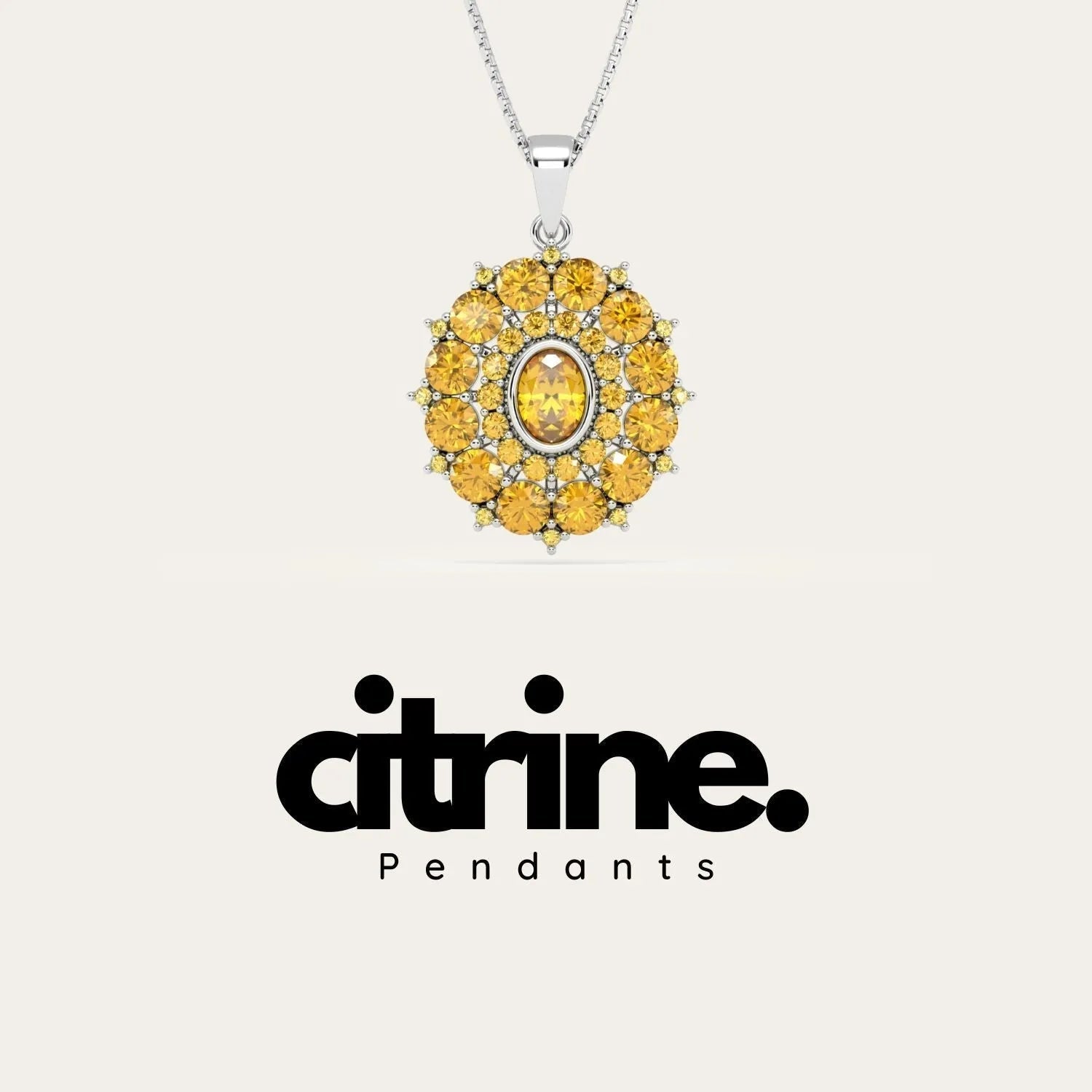 Citrine Necklace collection in sterling silver
