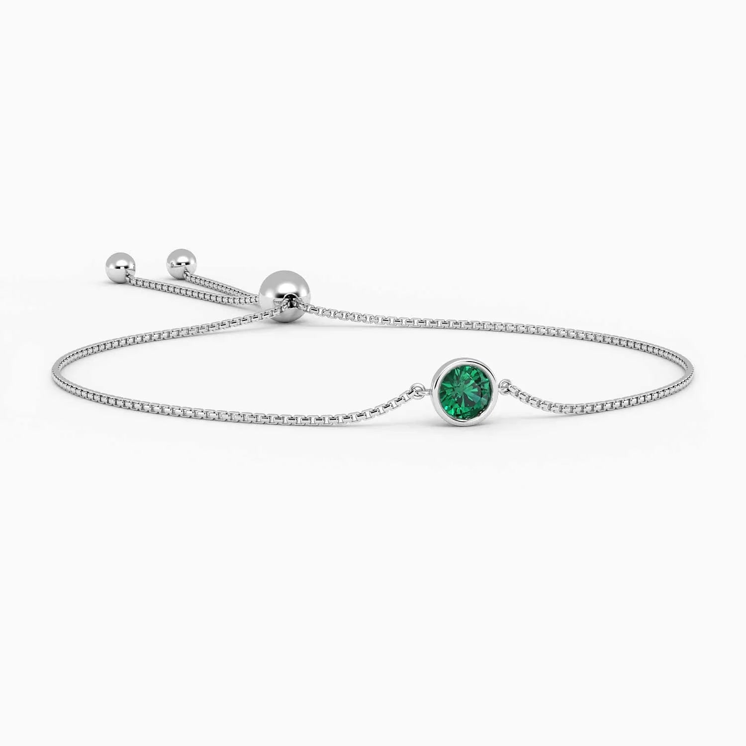 emerald bracelet with slider clasp