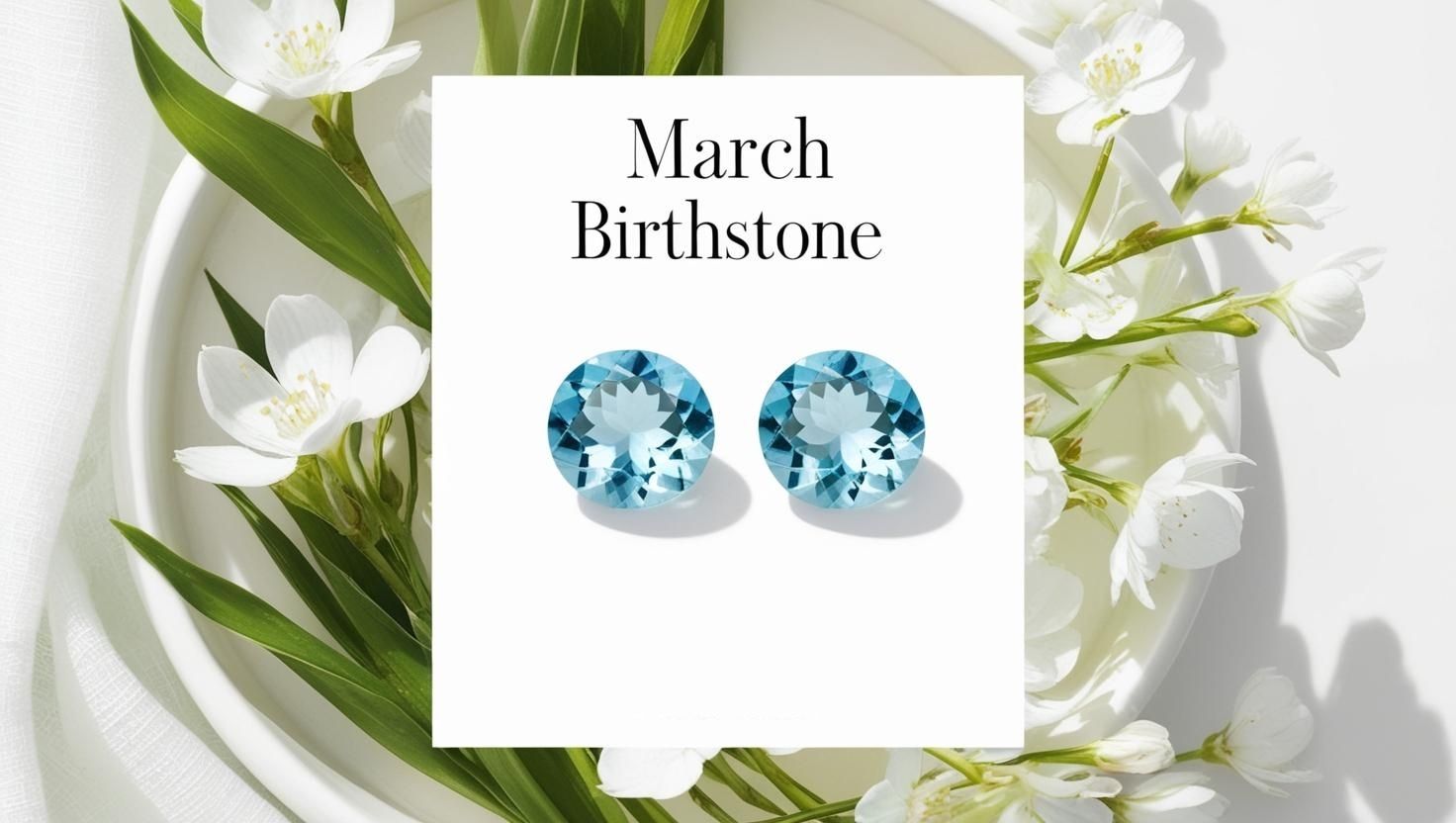 aquamarine gemstones representing march birthstone