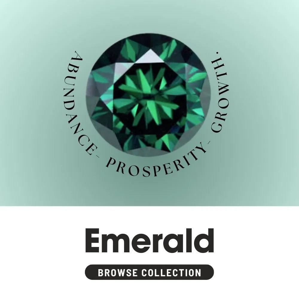 image of emerald round shape stone representing may birthstone
