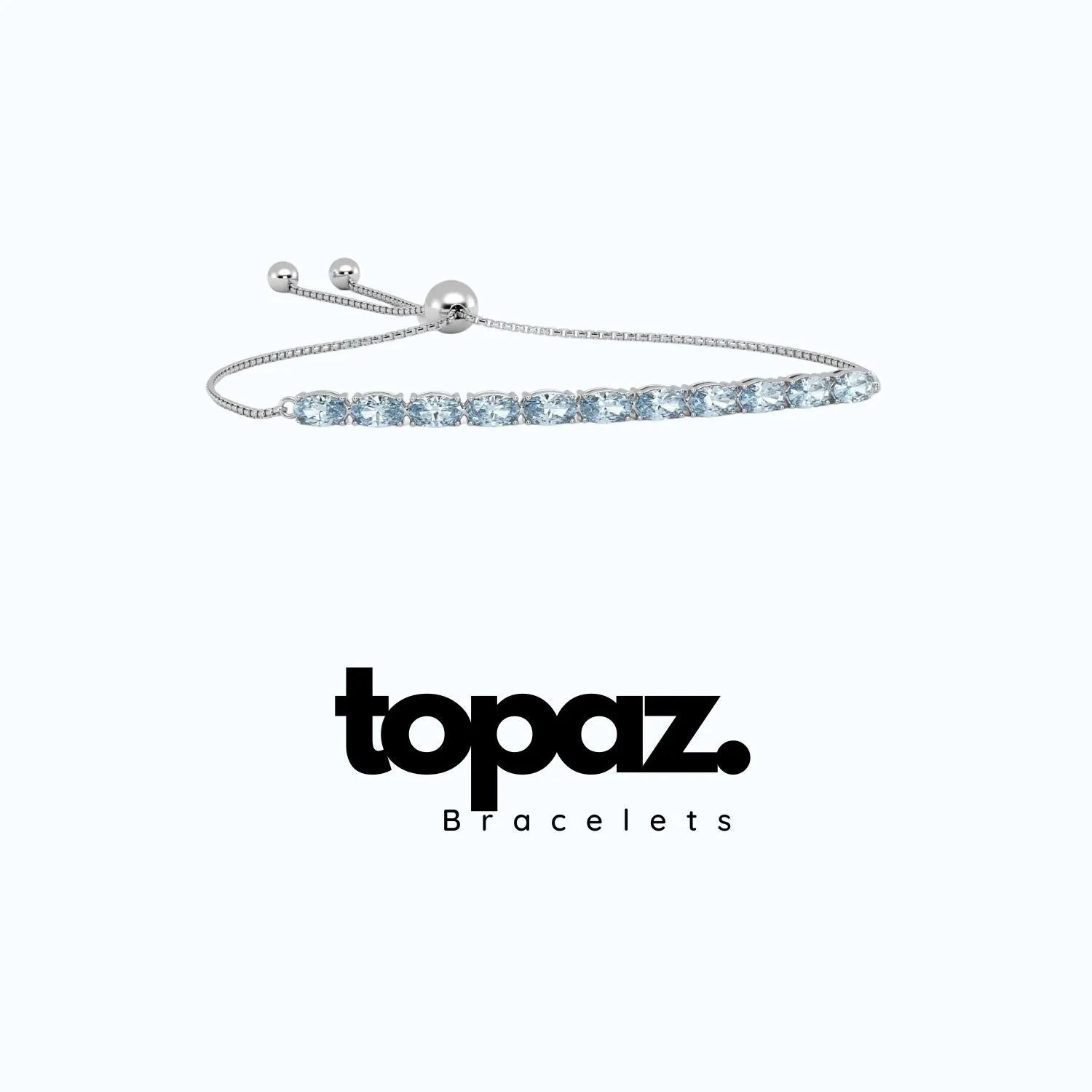 Classic topaz bracelet with December birthstone blue topaz