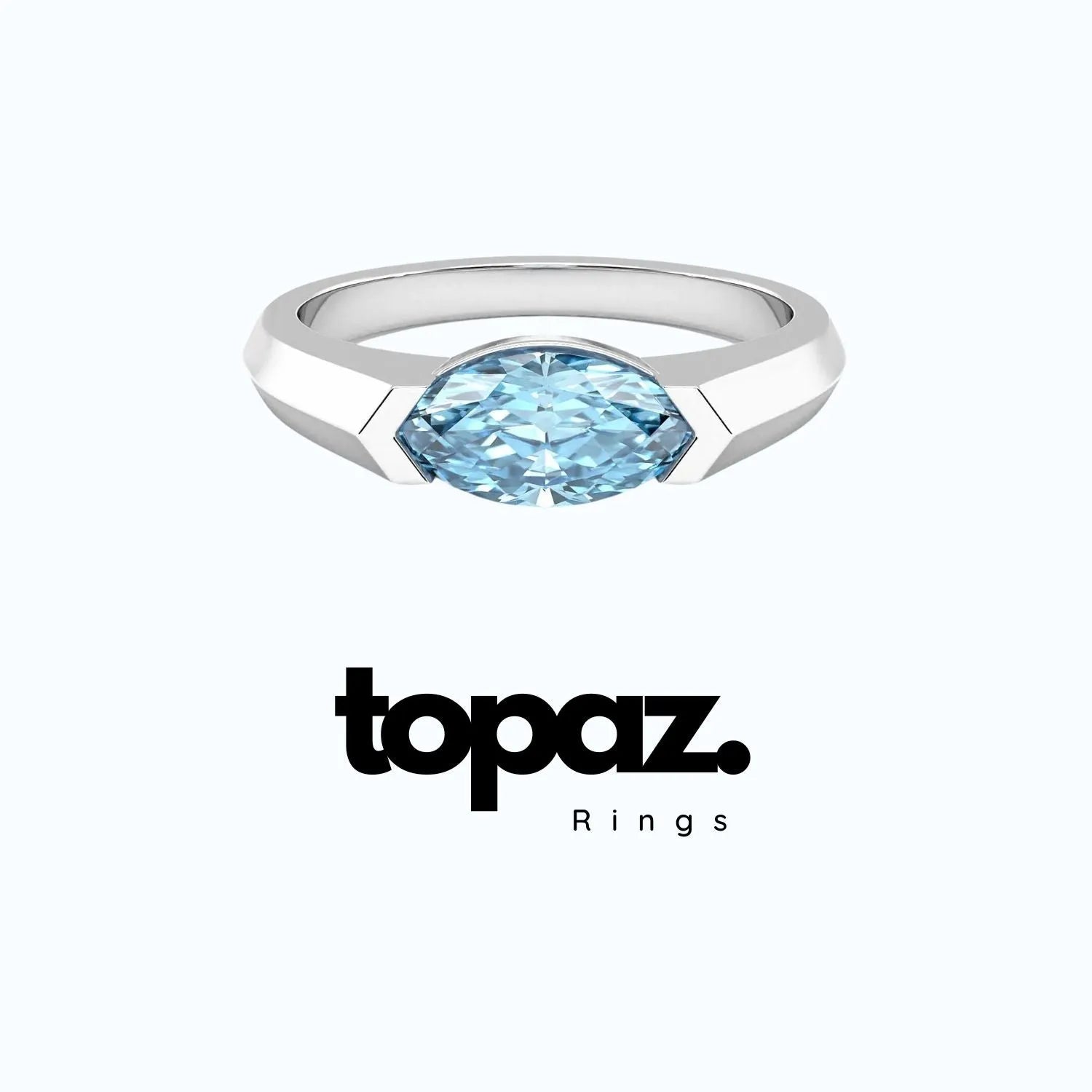 Elegant topaz ring with blue gemstone in sterling silver