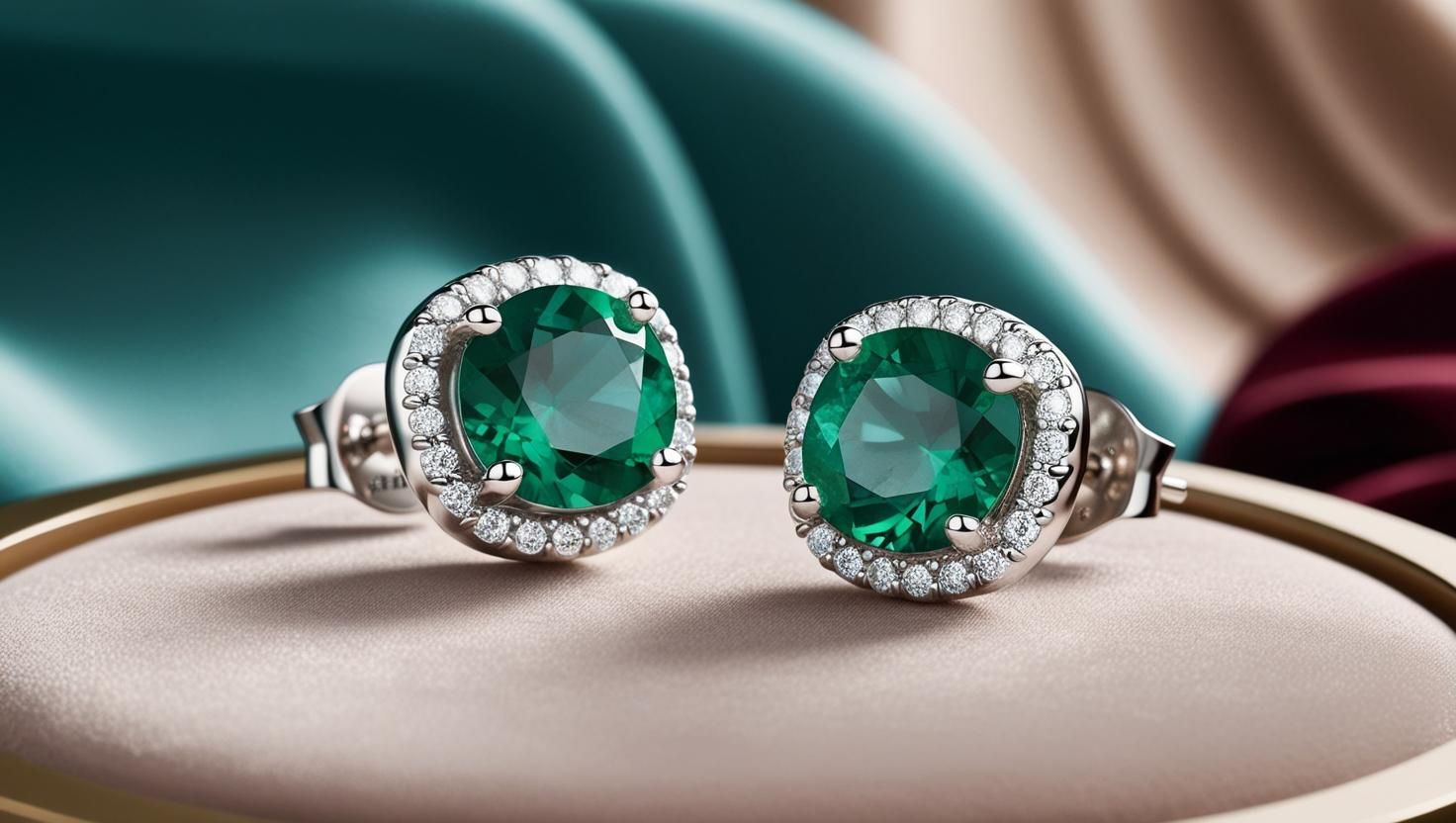 emerald studs representing may birthstone earrings