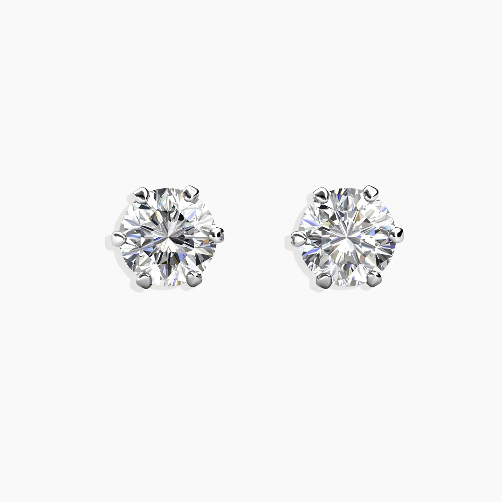 0.5 Ct Moissanite Solitaire Earrings - front view