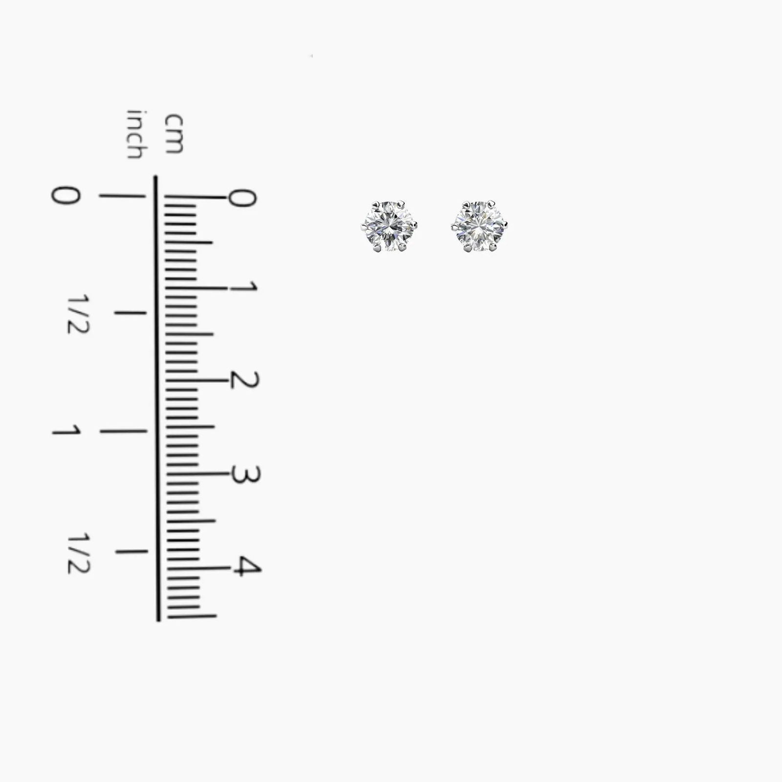 0.5 Ct Moissanite Solitaire Earrings - Sterling Silver - Irosk Australia - Irosk Australia