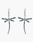 Dragonfly Earrings with Peridot & Swiss Blue Topaz | Irosk ®