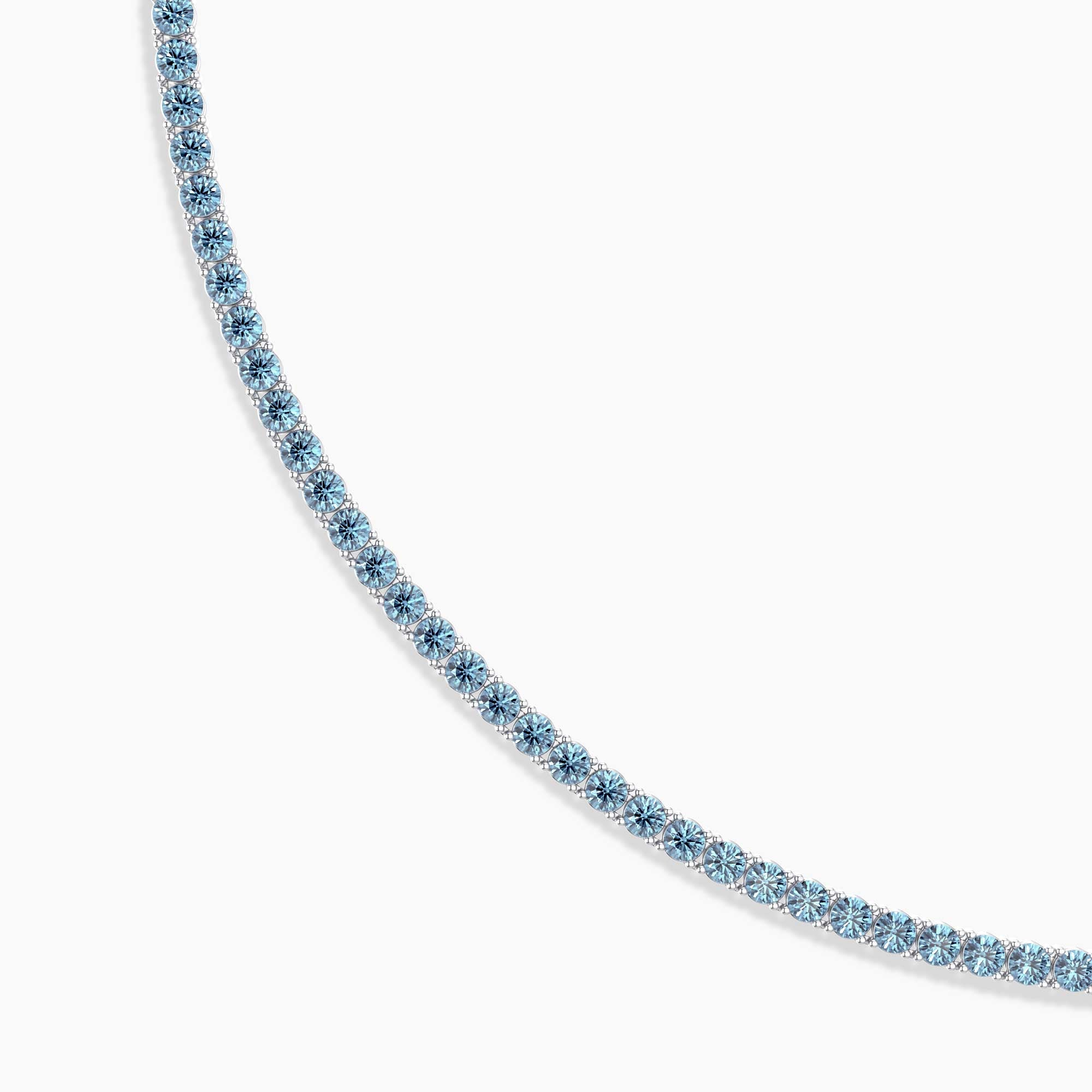 Sky Blue Topaz Tennis Necklace in Sterling Silver – Irosk ®