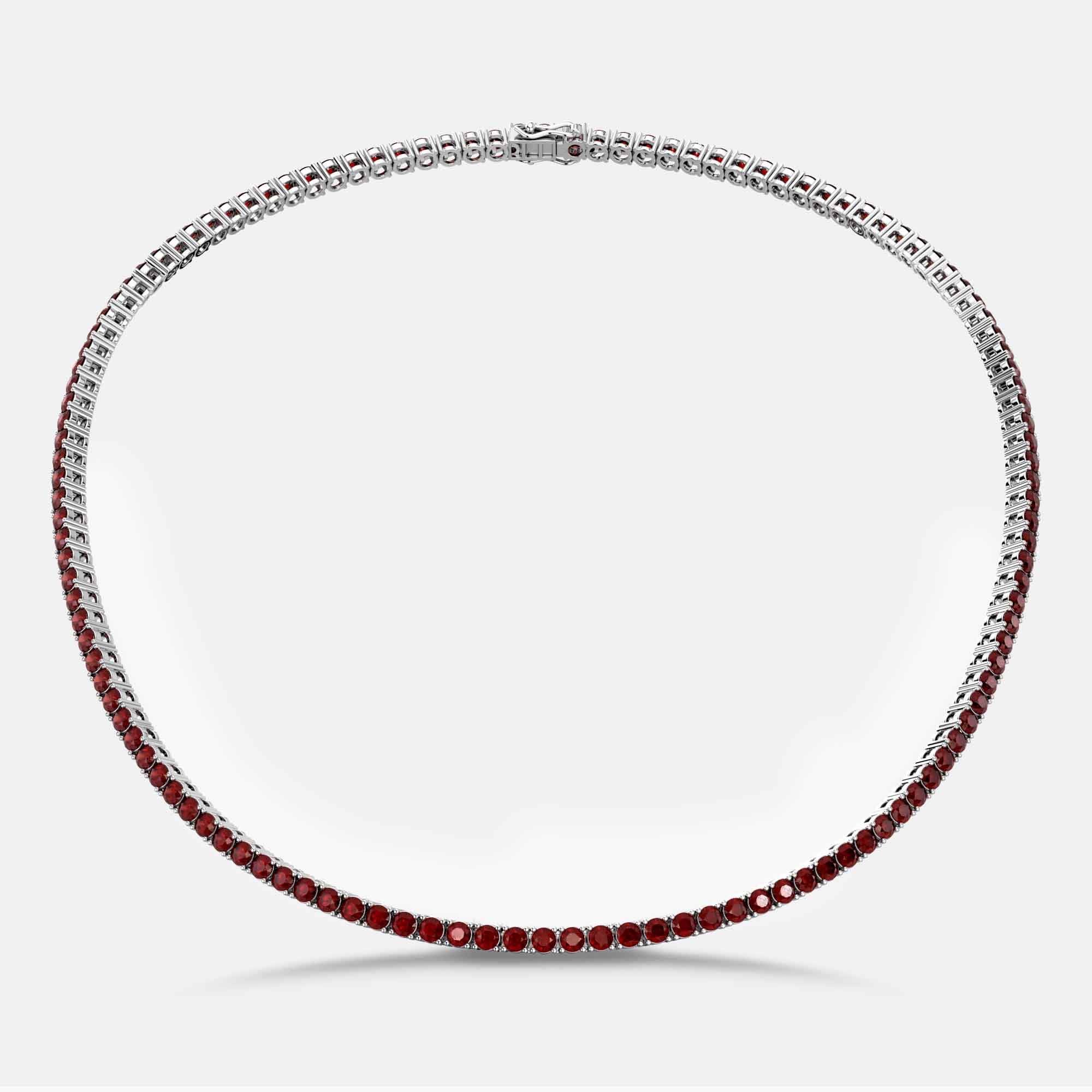 Garnet Tennis Necklace in Sterling Silver – January Birthstone | Irosk ®