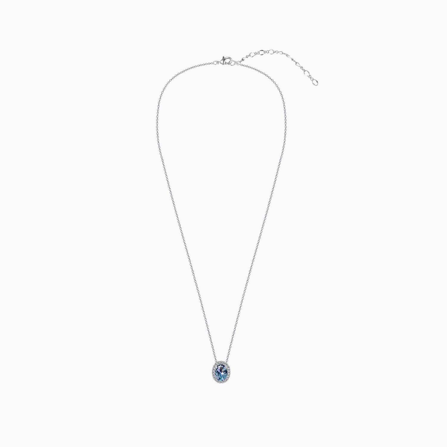 Alexandrite pendant necklace with lobster clasp and 45 cm adjustable silver trace chain