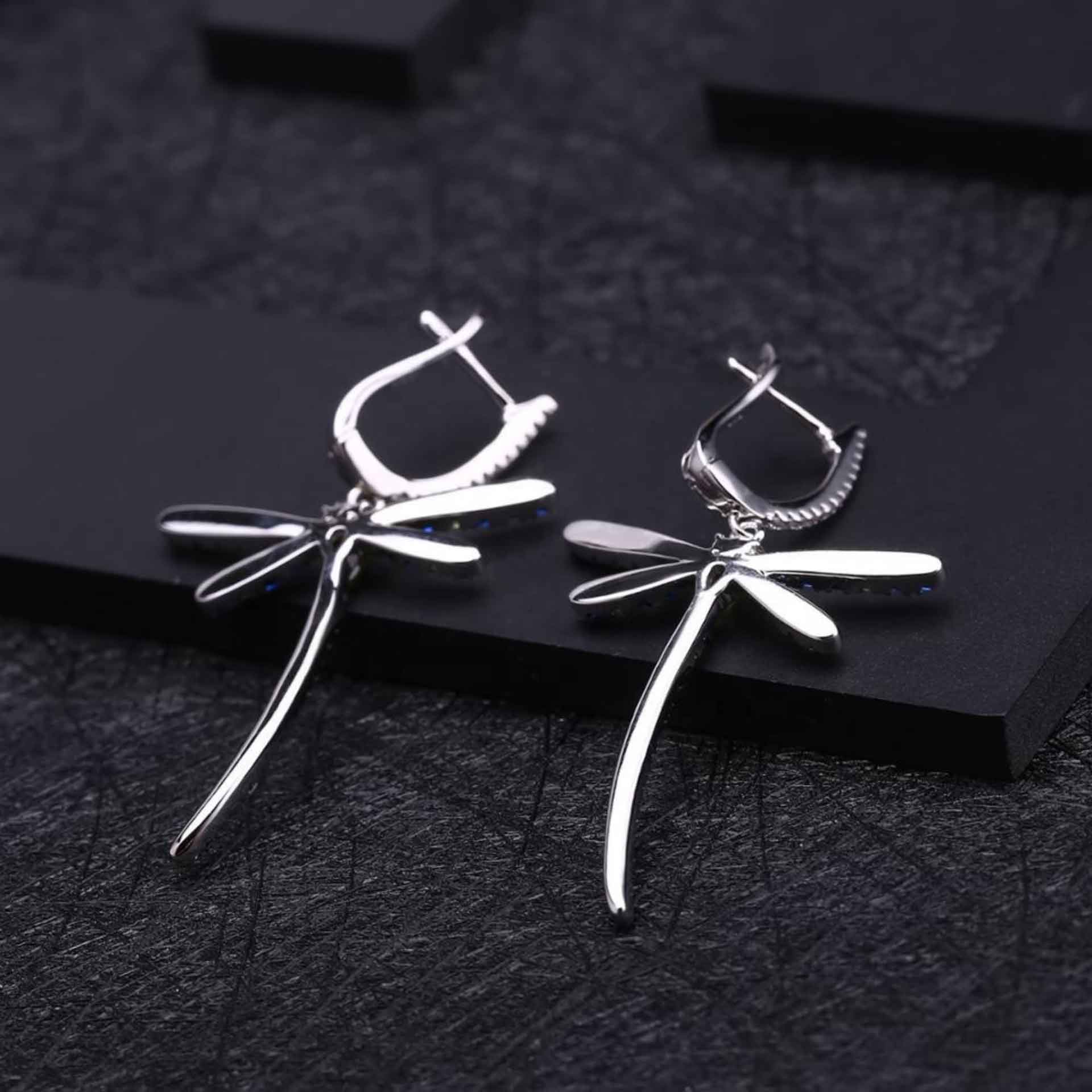 Dragonfly Earrings with Peridot & Swiss Blue Topaz | Irosk ®