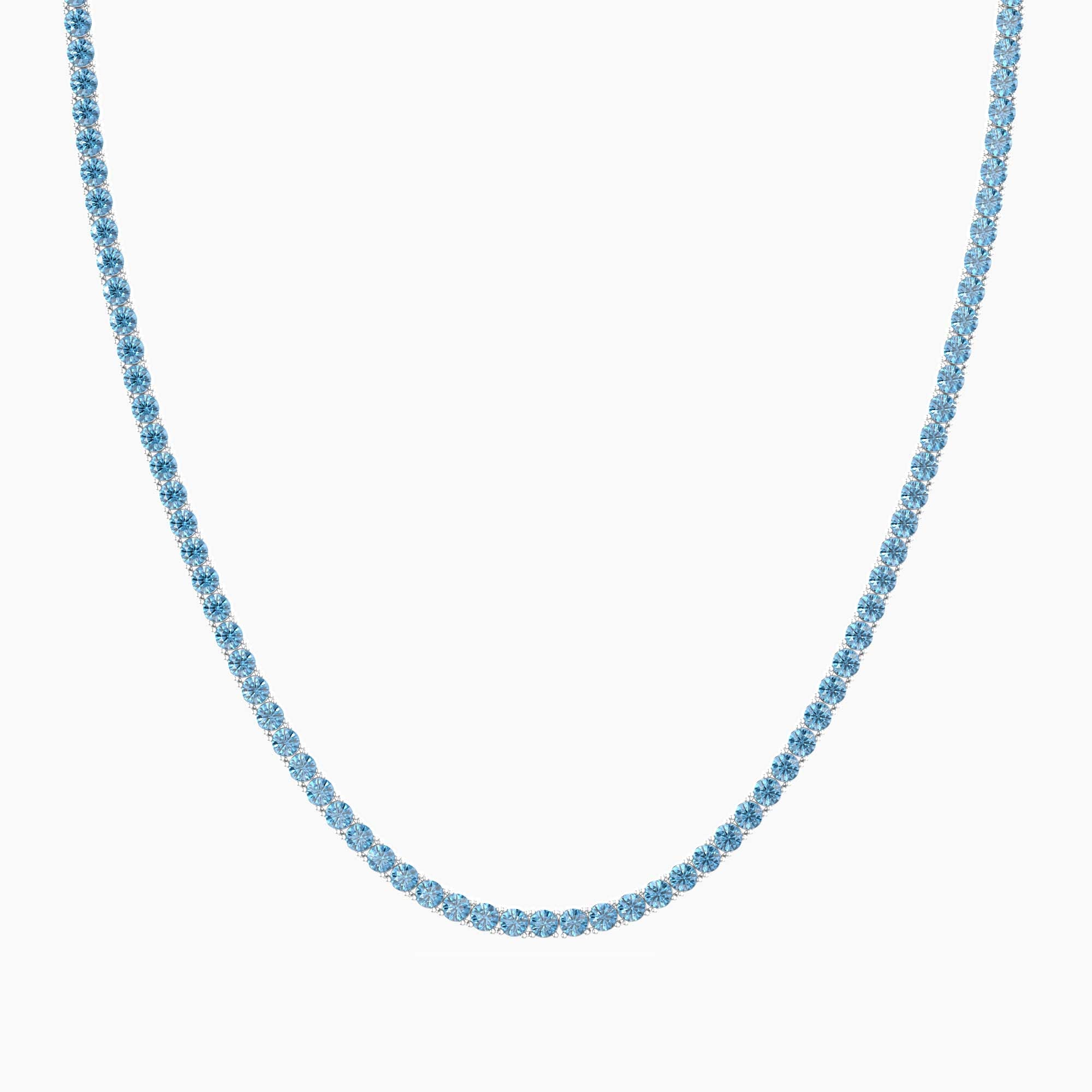 Sky Blue Topaz Tennis Necklace in Sterling Silver – Irosk ®