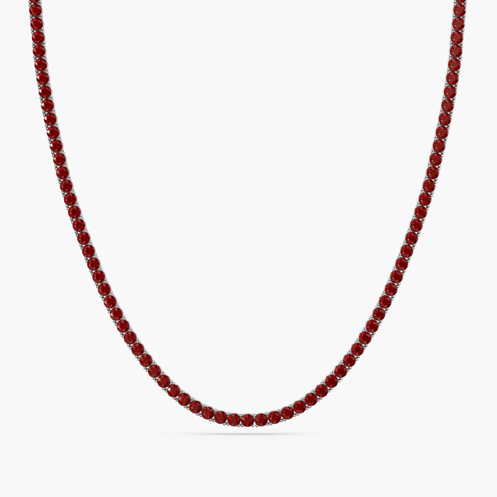 Garnet Tennis Necklace in Sterling Silver – January Birthstone | Irosk ®