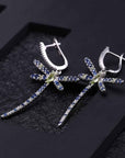 Dragonfly Earrings with Peridot & Swiss Blue Topaz | Irosk ®