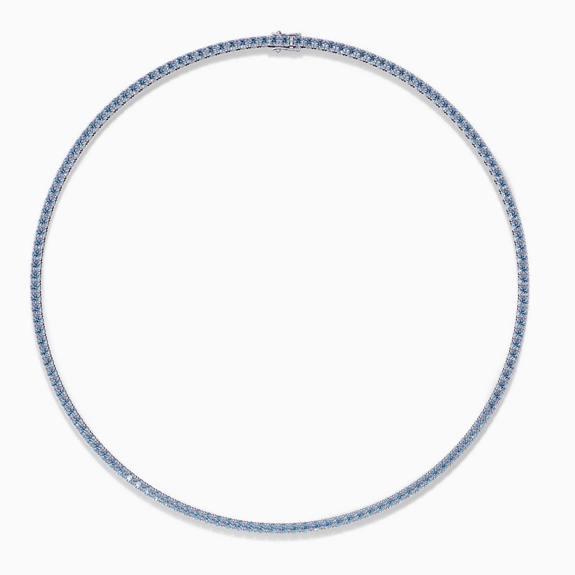 Sky Blue Topaz Tennis Necklace in Sterling Silver – Irosk ®