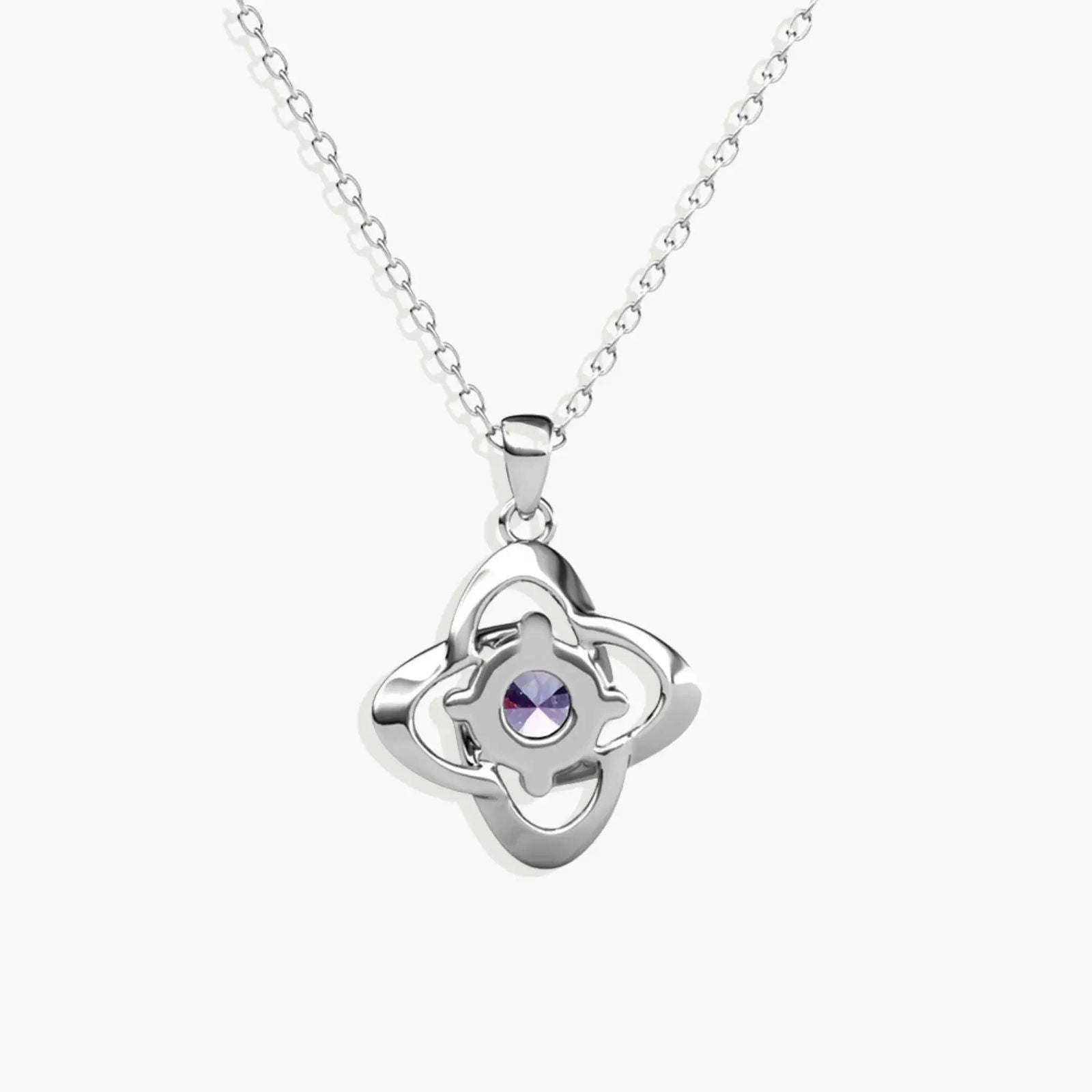 925 silver Alexandrite pendant with bonded loop design displayed with full trace chain