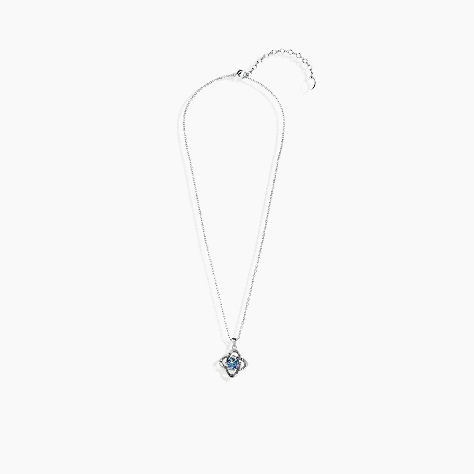 Sterling silver Alexandrite pendant necklace with Gemini birthstone on display background