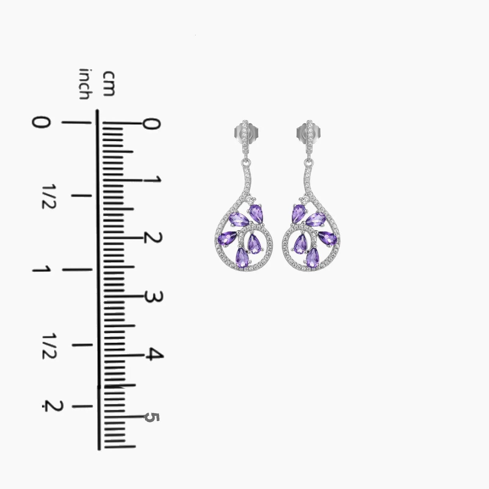 Amethyst Dewdrop Earrings in Sterling Silver - Irosk Australia