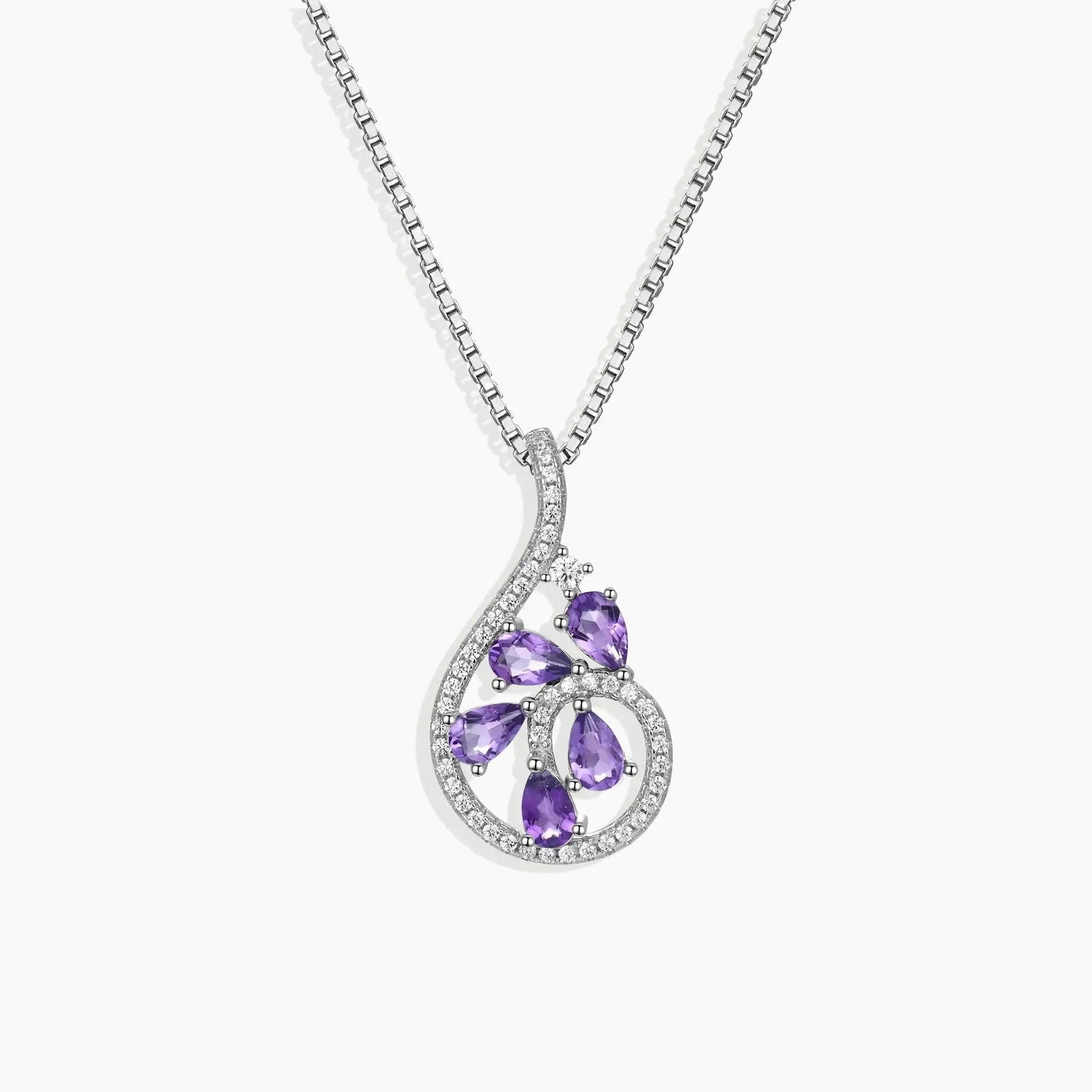 Amethyst Dewdrop Penant in Sterling Silver - Irosk Australia