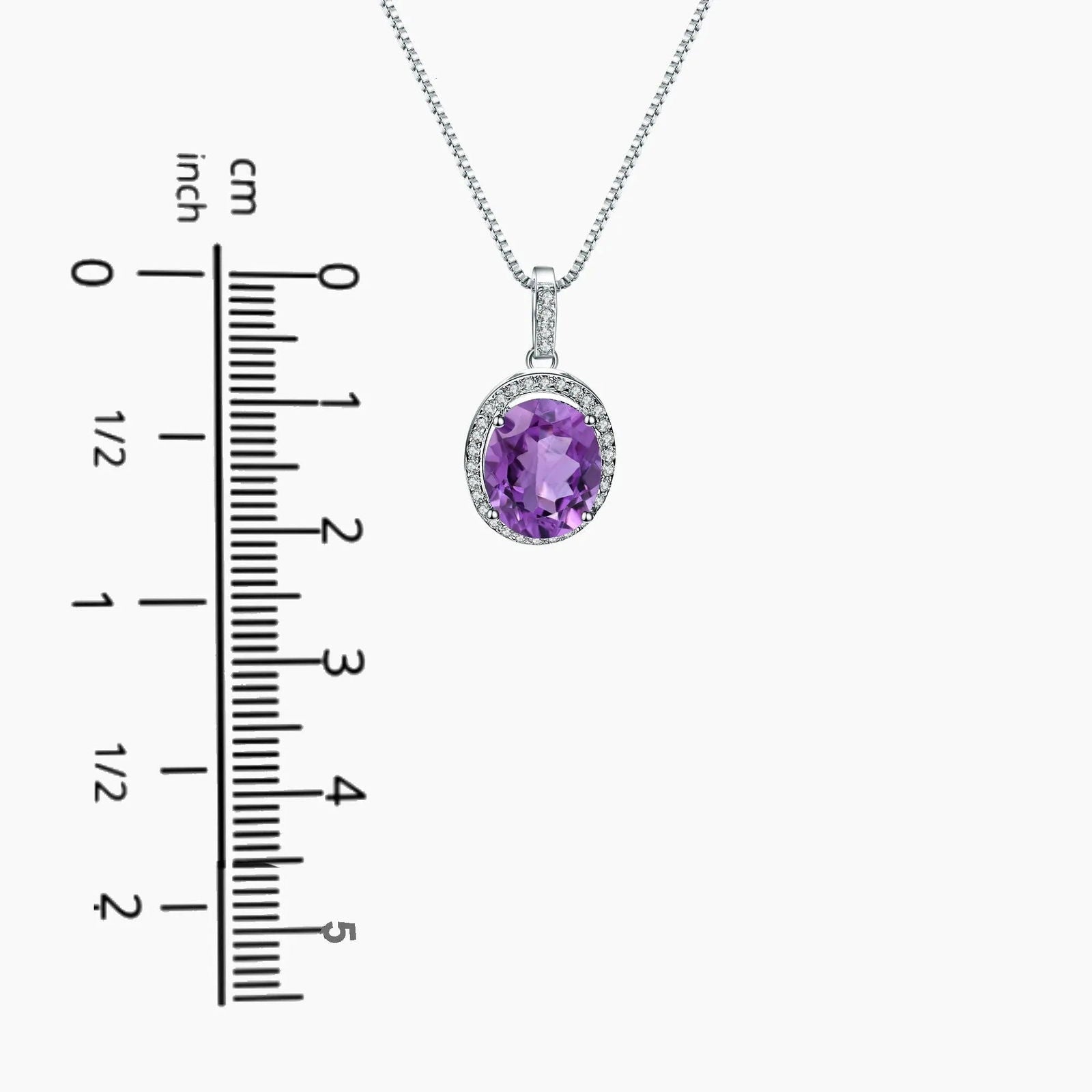 Amethyst Oval Cut Regal Pendant Necklace in Sterling Silver - Irosk Australia