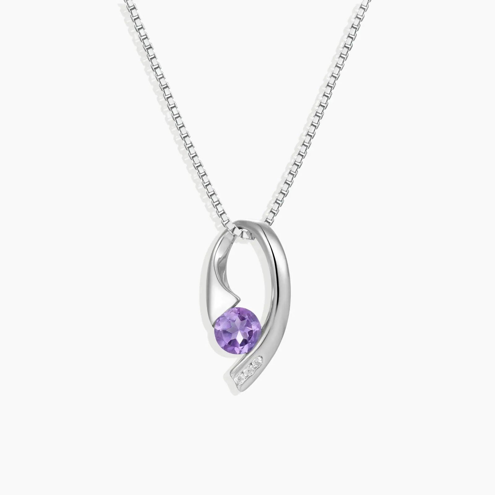Amethyst Rio Pendant Necklace in Sterling Silver - Irosk Australia