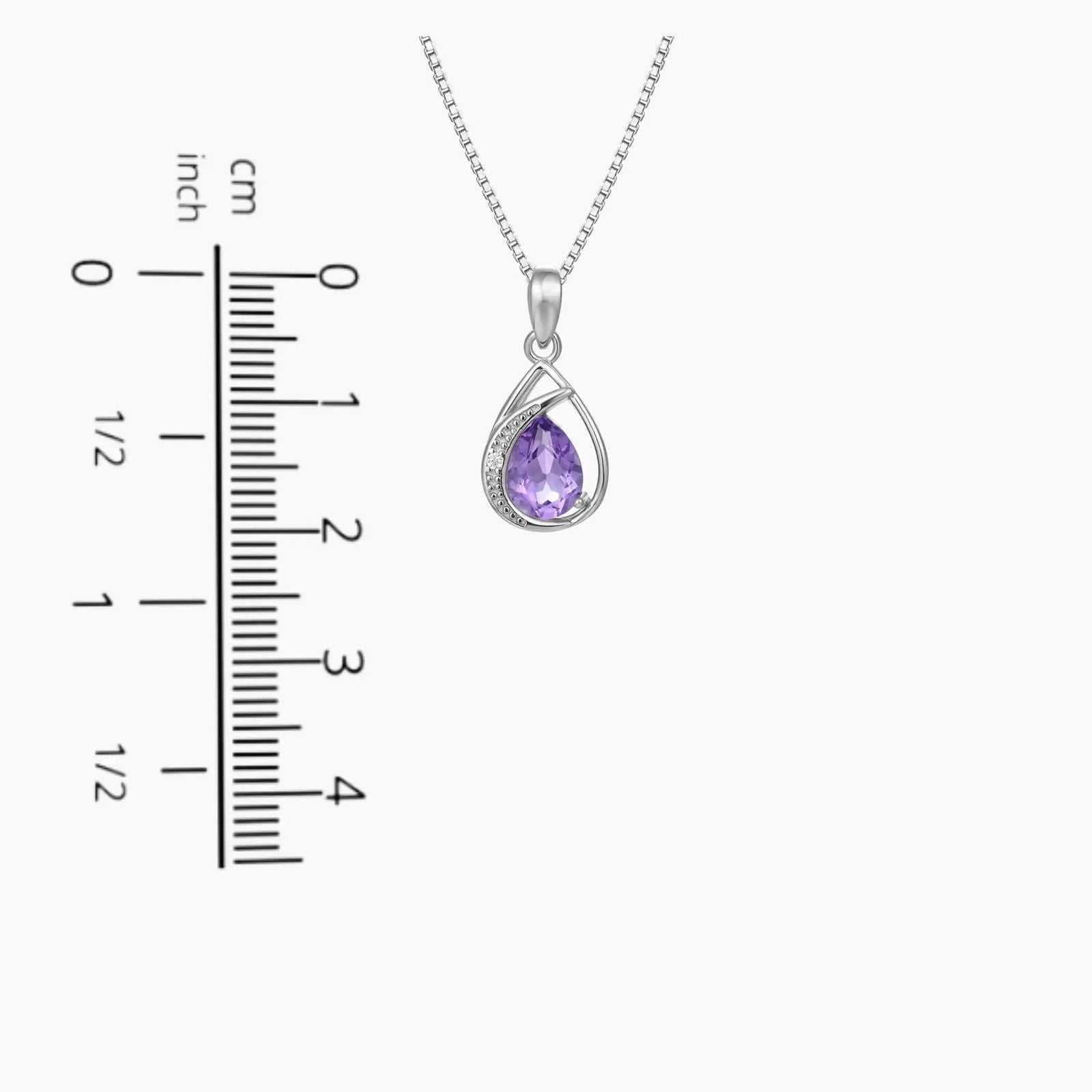 Amethyst Teardrop Necklace in Sterling Silver - Irosk Australia
