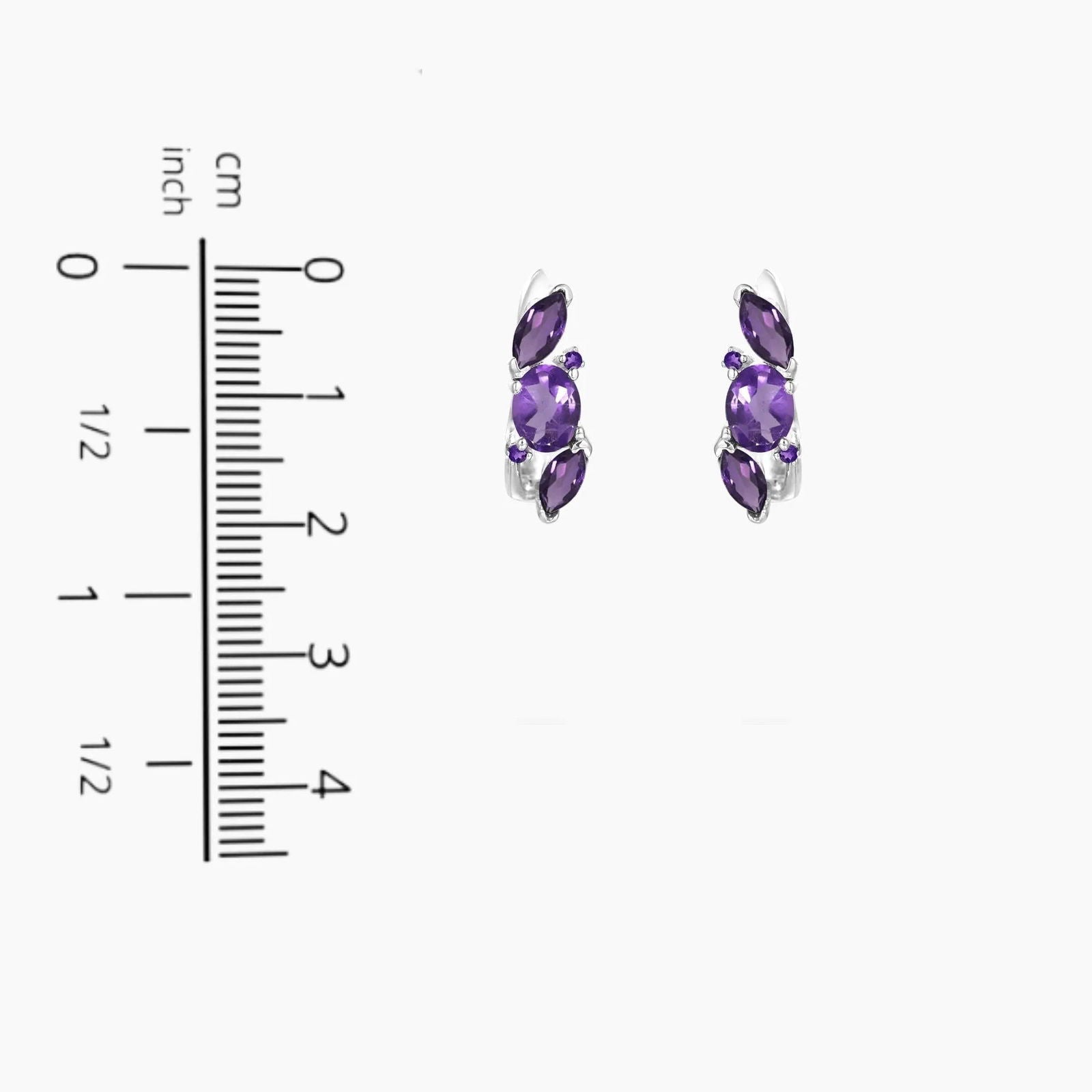 Amethyst Venus Earrings in Sterling Silver - Irosk Australia