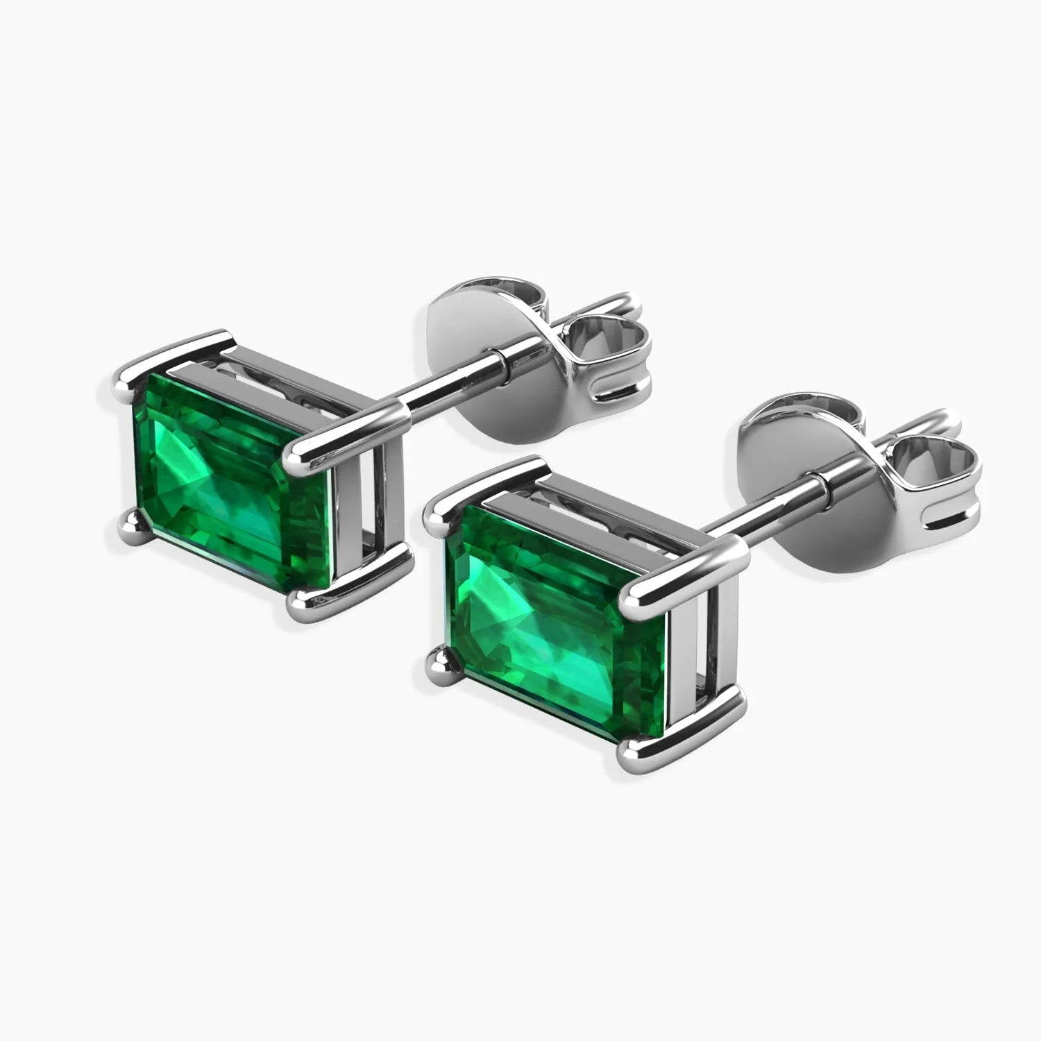 Emerald Stud Earrings another angle