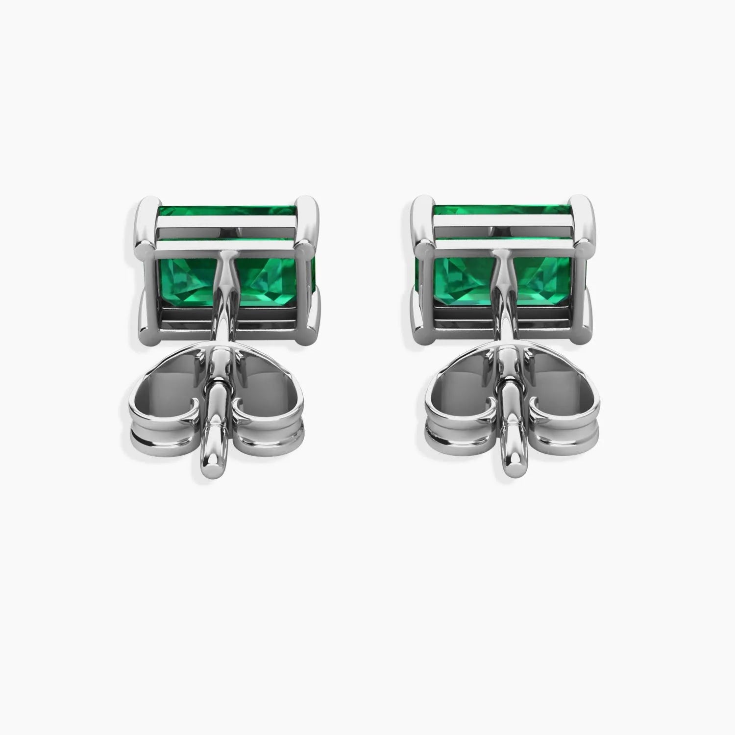 Emerald Stud Earrings - back side view