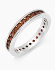 Garnet Channel Set Ring in Sterling Silver - Irosk Australia ® - Irosk Australia