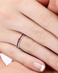 Garnet Channel Set Ring in Sterling Silver - Irosk Australia ® - Irosk Australia