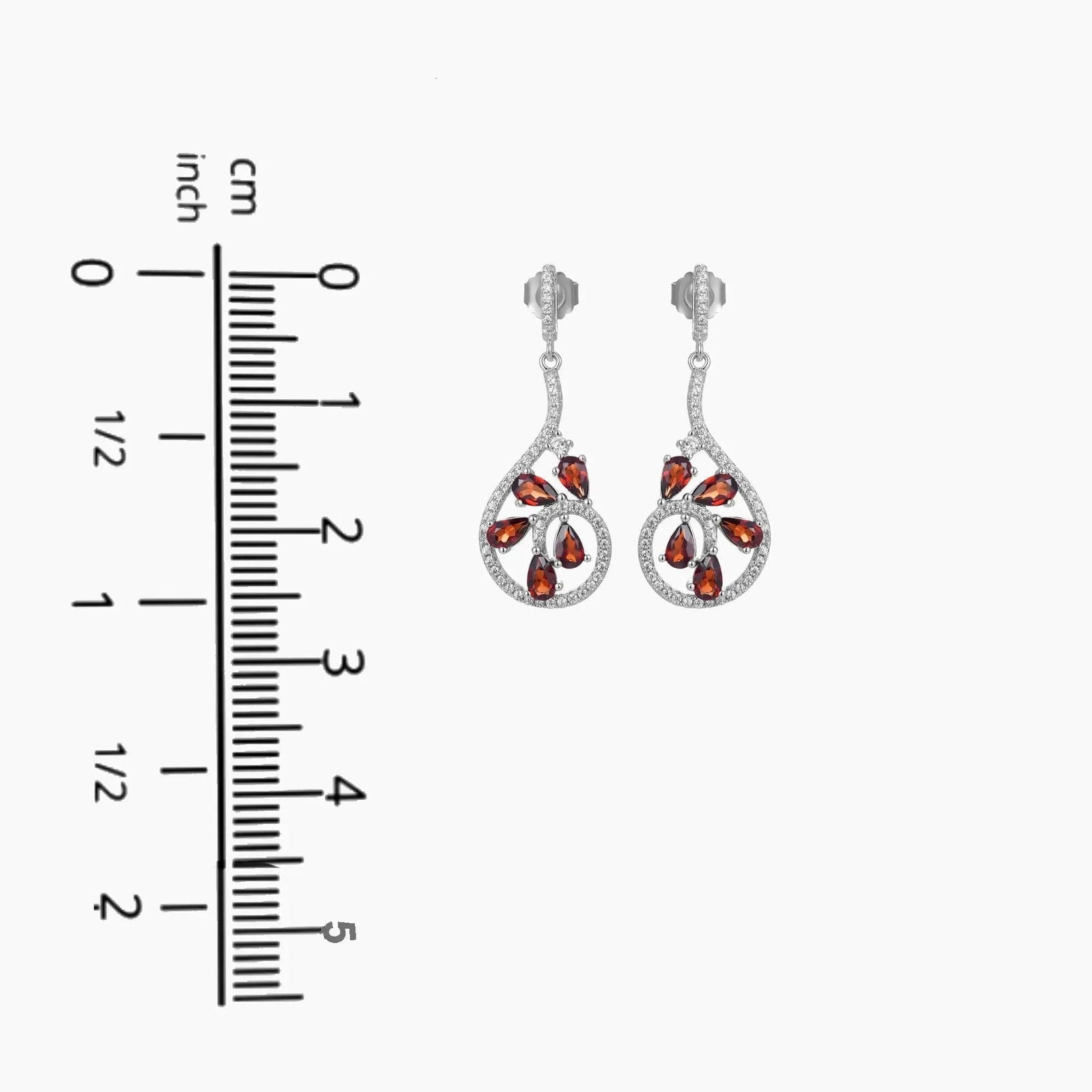 Garnet Dewdrop Earrings in Sterling Silver - Irosk Australia