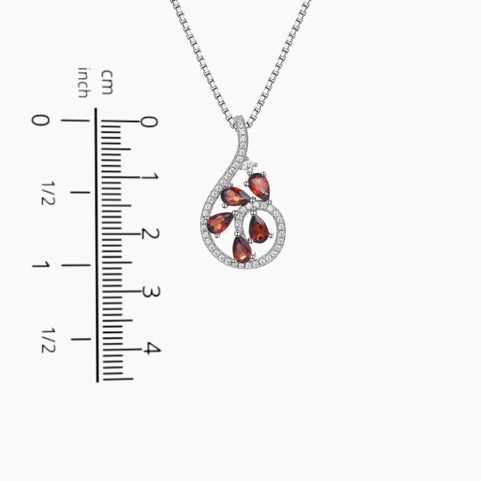Garnet Dewdrop Necklace in Sterling Silver - Irosk Australia