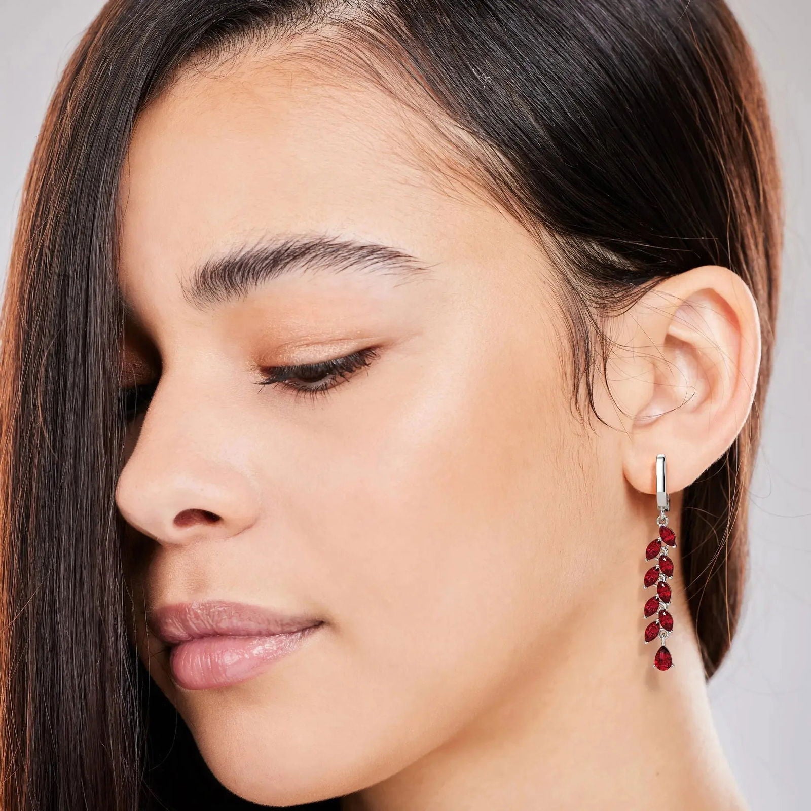 Garnet Drop Earrings in Sterling Silver | Irosk Australia ® - Irosk Australia