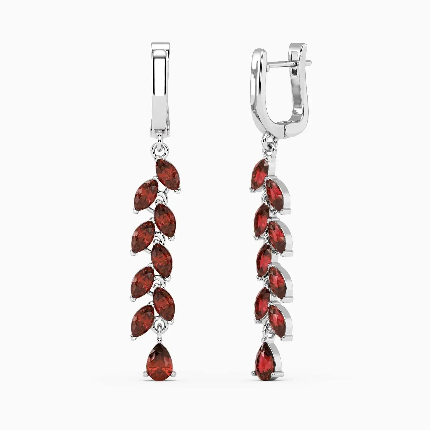 Garnet Drop Earrings in Sterling Silver | Irosk Australia ® - Irosk Australia