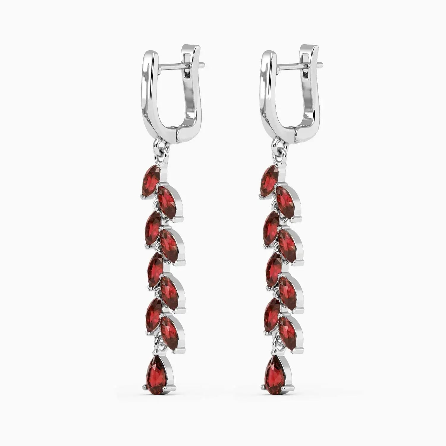 Garnet Drop Earrings in Sterling Silver | Irosk Australia ® - Irosk Australia