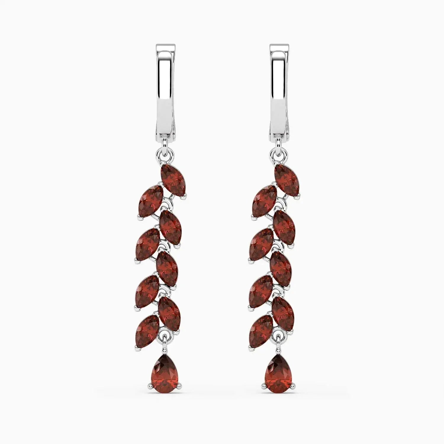Garnet Drop Earrings in Sterling Silver | Irosk Australia ® - Irosk Australia
