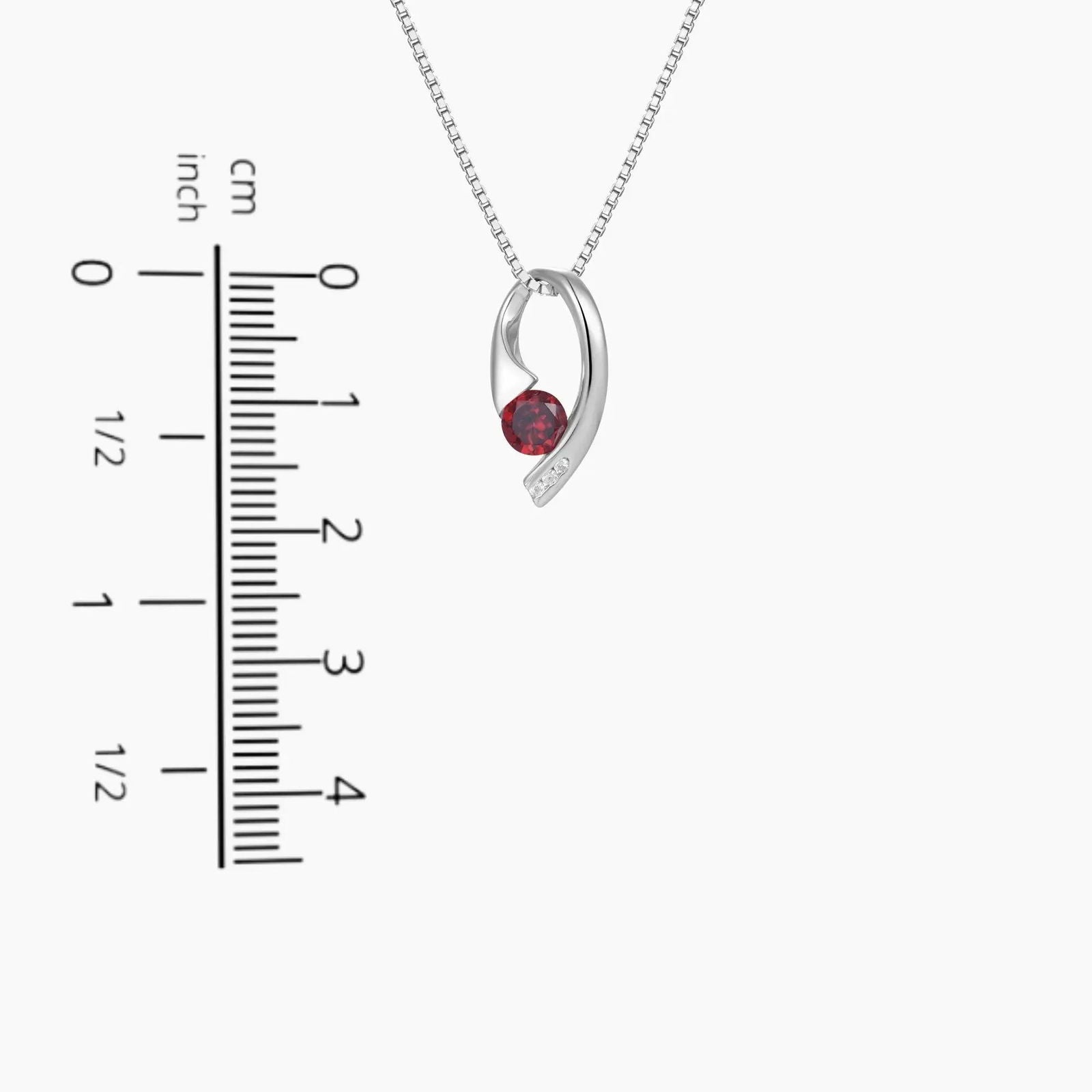 Garnet Rio Pendant Necklace in Sterling Silver - Irosk Australia