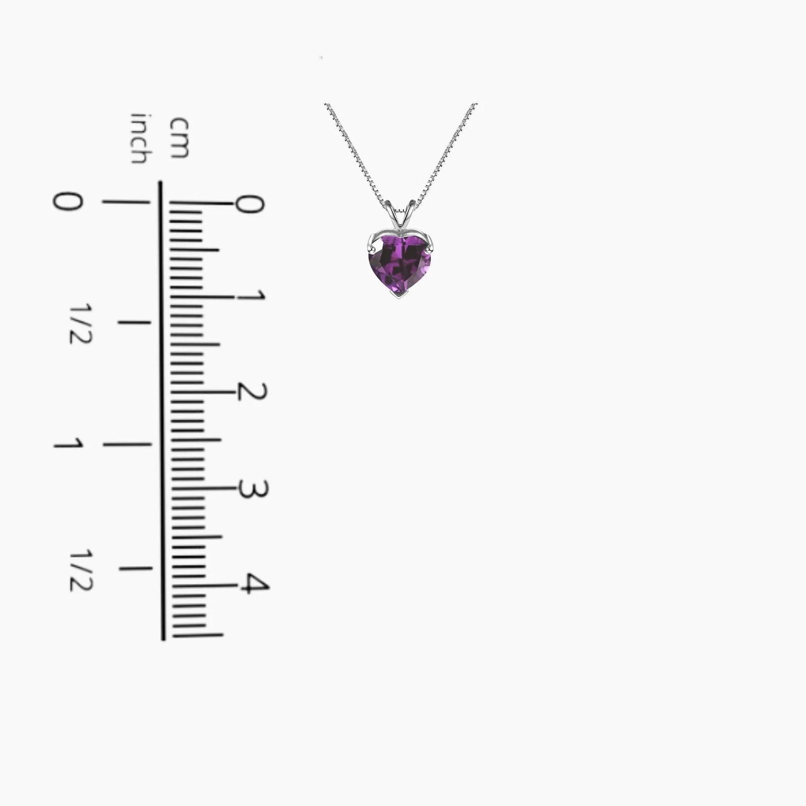 Heart Shaped Gemstone Necklace in Sterling Silver -  Amethyst - Irosk Australia