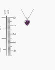 Heart Shaped Gemstone Necklace in Sterling Silver -  Amethyst - Irosk Australia