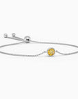 Citrine Bracelet with Bezel Set Round Stones in Sterling Silver