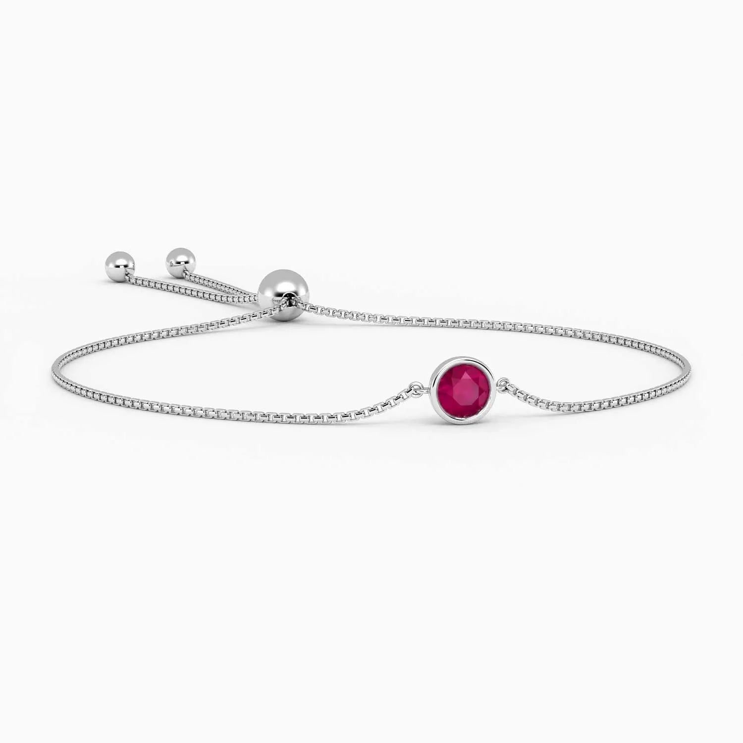 Irosk Bezel Set Round Natural Ruby Bracelet - Irosk Australia