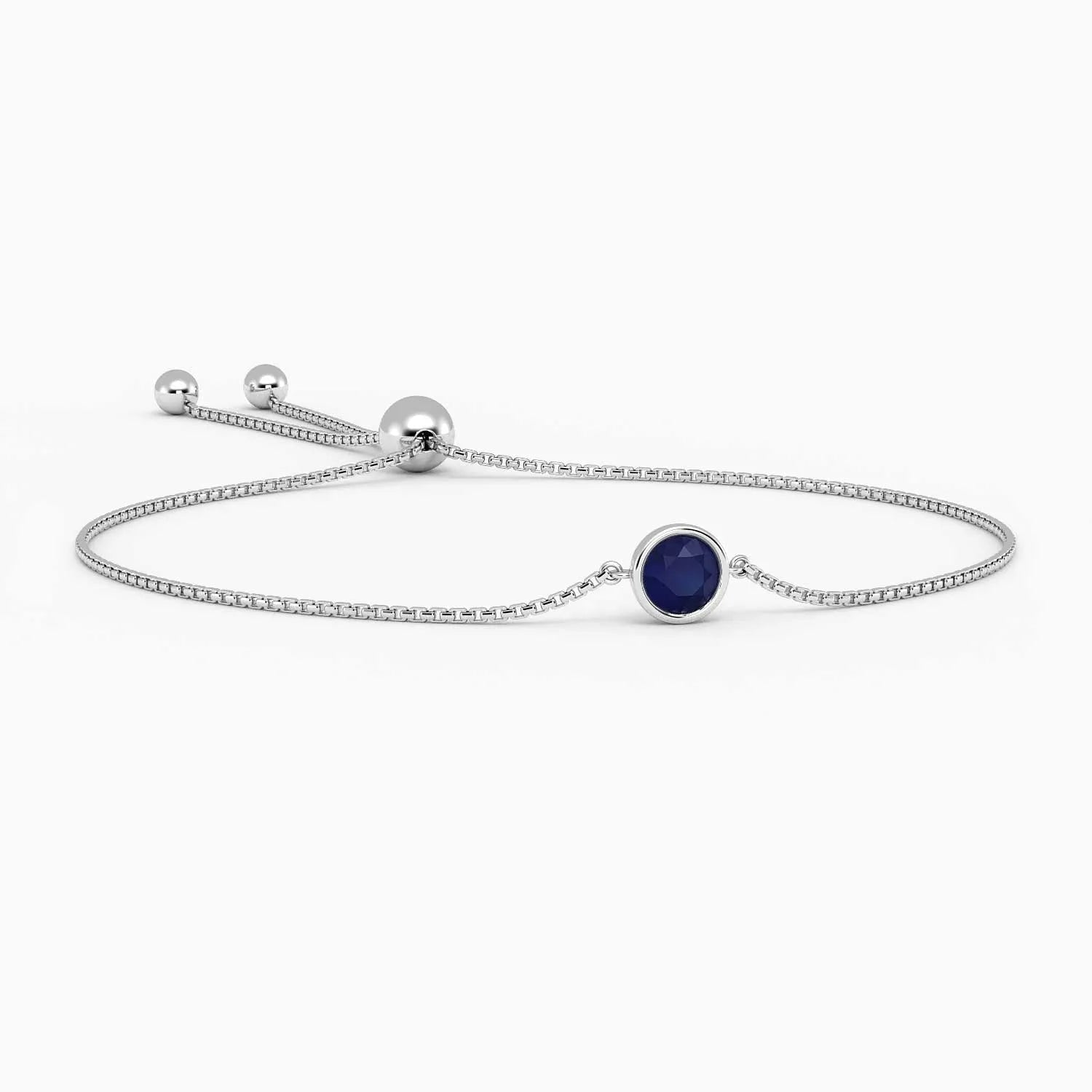 Bezel set sapphire bracelet in 925 silver