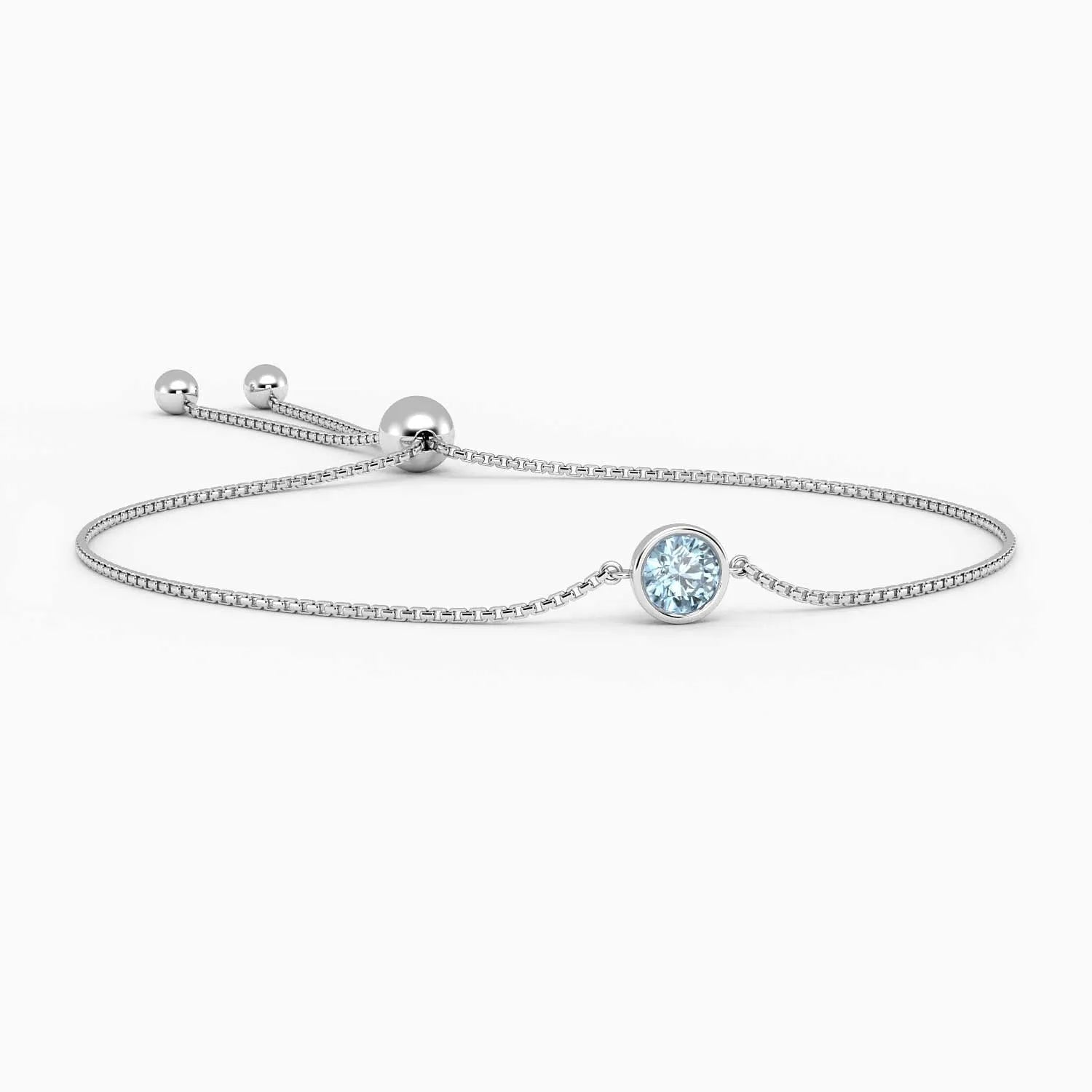 Irosk Bezel Set Round Sky Blue Topaz Bracelet - Irosk Australia