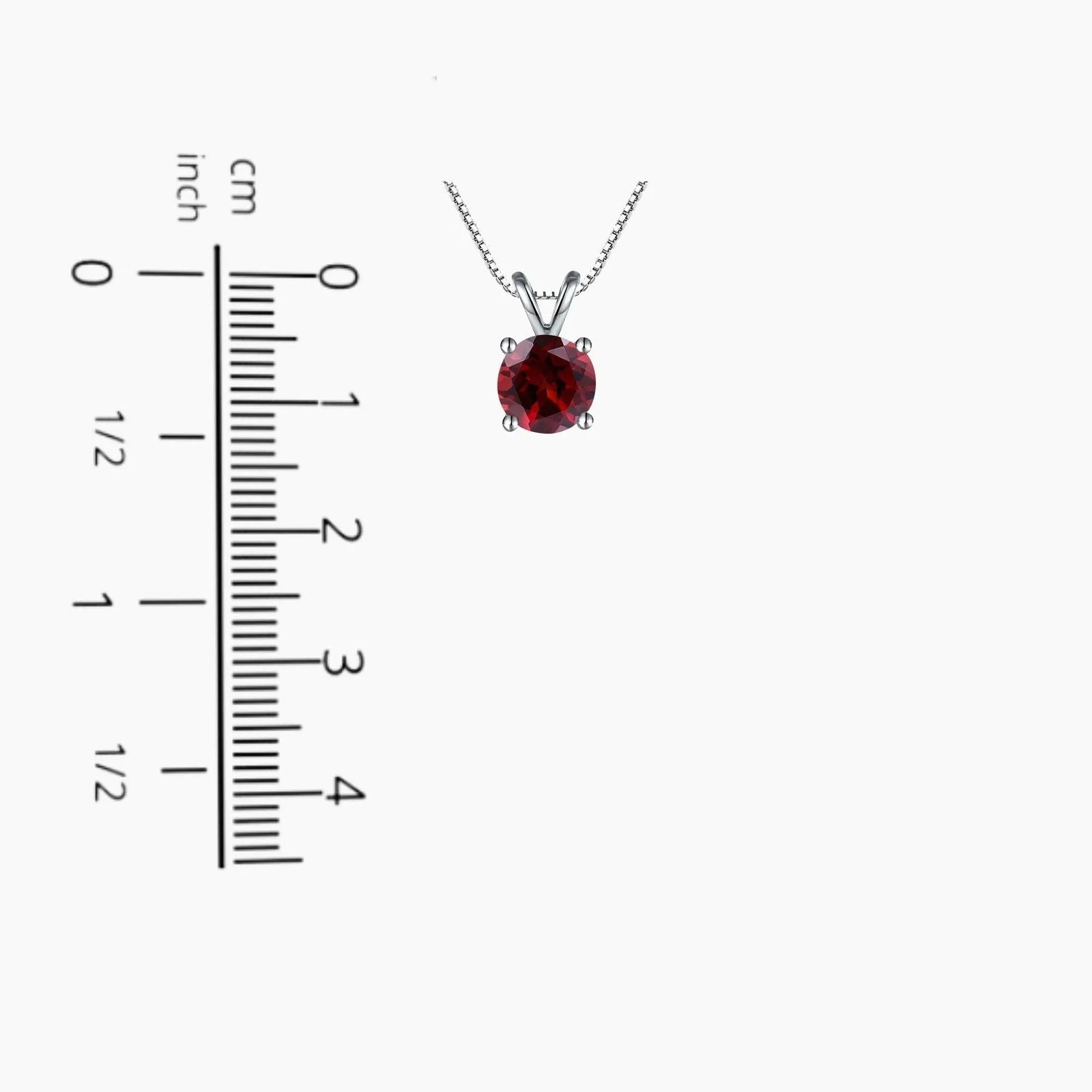 Irosk Round Cut Necklace in Sterling Silver - Garnet - Irosk Australia
