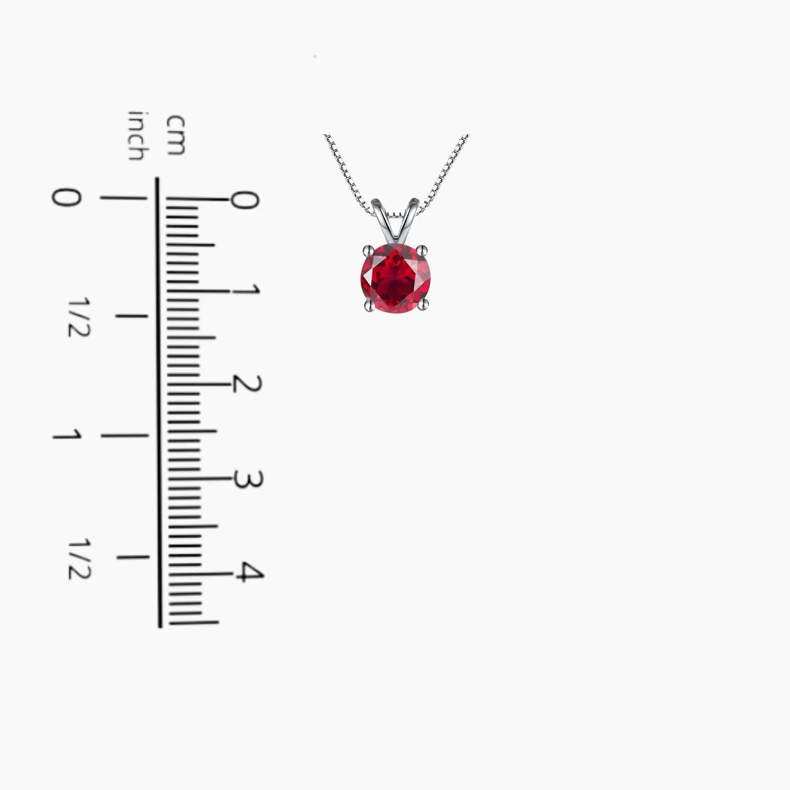 Irosk Round Cut Necklace in Sterling Silver - Ruby - Irosk Australia