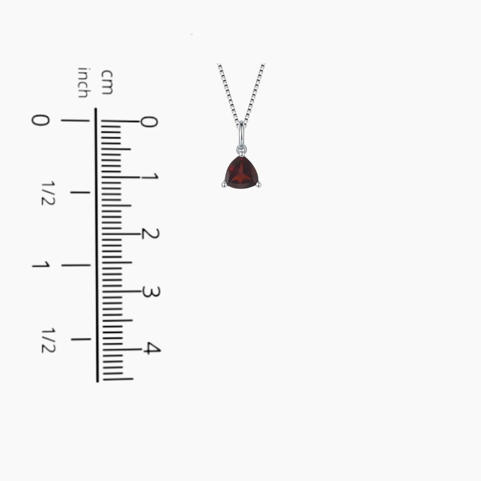 Irosk Trillion cut Necklace in Sterling Silver - Garnet - Irosk Australia